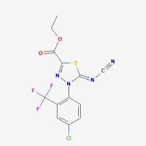 Ethyl 4-[4-chloro-2-(trifluoromethyl)phenyl]-5-cyanoimino-1,3,4-thiadiazole-2-carboxylate