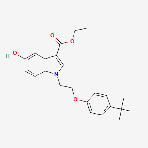 molecular formula C24H29NO4 B11529308 ethyl 1-[2-(4-tert-butylphenoxy)ethyl]-5-hydroxy-2-methyl-1H-indole-3-carboxylate 