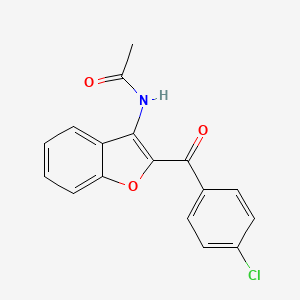 molecular formula C17H12ClNO3 B11529437 N-[2-(4-Chlorobenzoyl)-1-benzofuran-3-yl]acetamide 