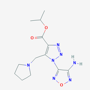 molecular formula C13H19N7O3 B11529645 propan-2-yl 1-(4-amino-1,2,5-oxadiazol-3-yl)-5-(pyrrolidin-1-ylmethyl)-1H-1,2,3-triazole-4-carboxylate 