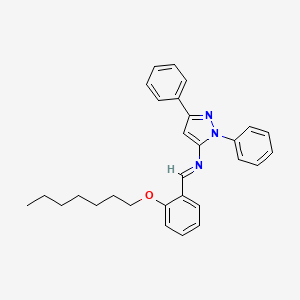 molecular formula C29H31N3O B11529671 N-{(E)-[2-(heptyloxy)phenyl]methylidene}-1,3-diphenyl-1H-pyrazol-5-amine 