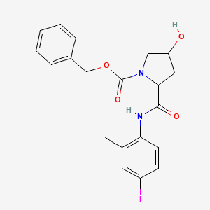 molecular formula C20H21IN2O4 B11529724 Benzyl 4-hydroxy-2-[(4-iodo-2-methylphenyl)carbamoyl]pyrrolidine-1-carboxylate 
