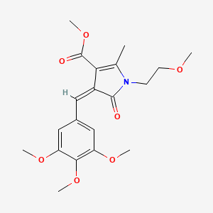 molecular formula C20H25NO7 B11529732 methyl (4Z)-1-(2-methoxyethyl)-2-methyl-5-oxo-4-(3,4,5-trimethoxybenzylidene)-4,5-dihydro-1H-pyrrole-3-carboxylate 