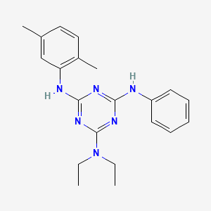 molecular formula C21H26N6 B11529747 N~4~-(2,5-dimethylphenyl)-N~2~,N~2~-diethyl-N~6~-phenyl-1,3,5-triazine-2,4,6-triamine 