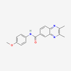 molecular formula C18H17N3O2 B11529770 N-(4-methoxyphenyl)-2,3-dimethylquinoxaline-6-carboxamide 