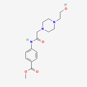 molecular formula C16H23N3O4 B11529933 Methyl 4-({2-[4-(2-hydroxyethyl)piperazino]acetyl}amino)benzoate 