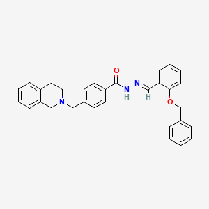 molecular formula C31H29N3O2 B11529959 N'-{(E)-[2-(benzyloxy)phenyl]methylidene}-4-(3,4-dihydroisoquinolin-2(1H)-ylmethyl)benzohydrazide 