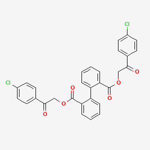 molecular formula C30H20Cl2O6 B11529982 Bis[2-(4-chlorophenyl)-2-oxoethyl] biphenyl-2,2'-dicarboxylate 