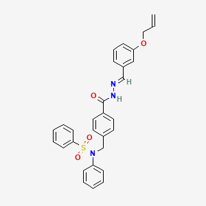 molecular formula C30H27N3O4S B11529993 N-phenyl-N-[4-({(2E)-2-[3-(prop-2-en-1-yloxy)benzylidene]hydrazinyl}carbonyl)benzyl]benzenesulfonamide 