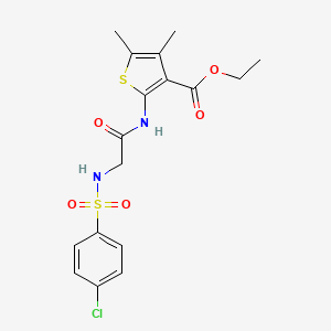 molecular formula C17H19ClN2O5S2 B11530254 ethyl 2-({N-[(4-chlorophenyl)sulfonyl]glycyl}amino)-4,5-dimethylthiophene-3-carboxylate 