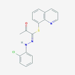 molecular formula C18H14ClN3OS B11530340 quinolin-8-yl (1E)-N-(2-chlorophenyl)-2-oxopropanehydrazonothioate 