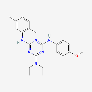 molecular formula C22H28N6O B11530349 N~4~-(2,5-dimethylphenyl)-N~2~,N~2~-diethyl-N~6~-(4-methoxyphenyl)-1,3,5-triazine-2,4,6-triamine 