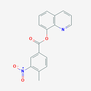 molecular formula C17H12N2O4 B11530444 Quinolin-8-yl 4-methyl-3-nitrobenzoate 
