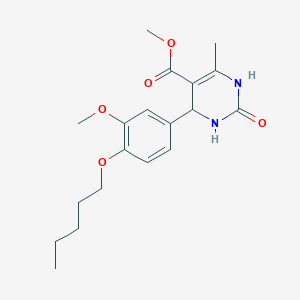 molecular formula C19H26N2O5 B11530707 Methyl 4-[3-methoxy-4-(pentyloxy)phenyl]-6-methyl-2-oxo-1,2,3,4-tetrahydropyrimidine-5-carboxylate 