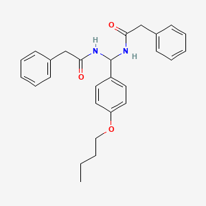 molecular formula C27H30N2O3 B11531091 N,N'-[(4-butoxyphenyl)methanediyl]bis(2-phenylacetamide) 