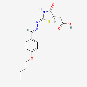 molecular formula C16H19N3O4S B11531120 {2-[(4-Butoxybenzylidene)hydrazono]-4-oxo-1,3-thiazolidin-5-yl}acetic acid 