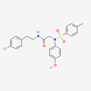 molecular formula C24H25ClN2O4S B11531316 N-[2-(4-Chlorophenyl)ethyl]-2-[N-(4-methoxyphenyl)4-methylbenzenesulfonamido]acetamide 