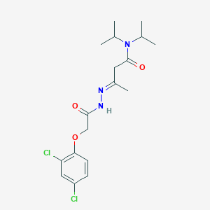 molecular formula C18H25Cl2N3O3 B11531613 (3E)-3-{[(2,4-dichlorophenoxy)acetyl]hydrazono}-N,N-diisopropylbutanamide 