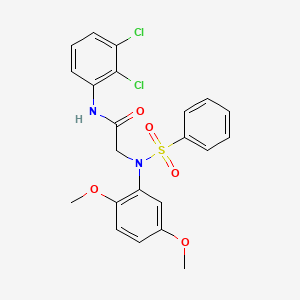 molecular formula C22H20Cl2N2O5S B11531615 N-(2,3-Dichlorophenyl)-2-[N-(2,5-dimethoxyphenyl)benzenesulfonamido]acetamide 