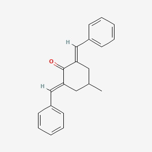 molecular formula C21H20O B11531619 2,6-Dibenzylidene-4-methylcyclohexanone 