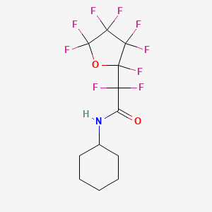 molecular formula C12H12F9NO2 B11531624 N-cyclohexyl-2,2-difluoro-2-(2,3,3,4,4,5,5-heptafluorooxolan-2-yl)acetamide 