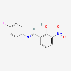 molecular formula C13H9IN2O3 B11531715 Phenol, 2-(4-iodophenyliminomethyl)-6-nitro- 