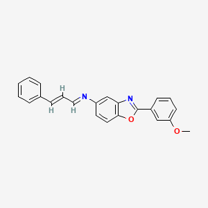 molecular formula C23H18N2O2 B11531803 (1E,2E)-N-[2-(3-Methoxyphenyl)-1,3-benzoxazol-5-YL]-3-phenylprop-2-EN-1-imine 
