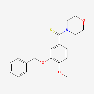 molecular formula C19H21NO3S B11531890 Morpholine, 4-[(3-benzyloxy-4-methoxyphenyl)thioxomethyl]- 
