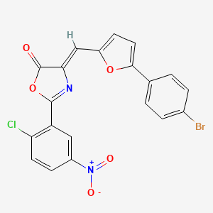 molecular formula C20H10BrClN2O5 B11531944 (4Z)-4-{[5-(4-bromophenyl)furan-2-yl]methylidene}-2-(2-chloro-5-nitrophenyl)-1,3-oxazol-5(4H)-one 