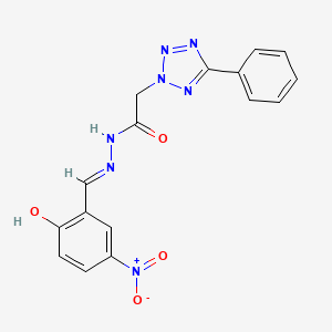 molecular formula C16H13N7O4 B11531970 (5-Phenyl-tetrazol-2-yl)-acetic acid (2-hydroxy-5-nitro-benzylidene)-hydrazide 
