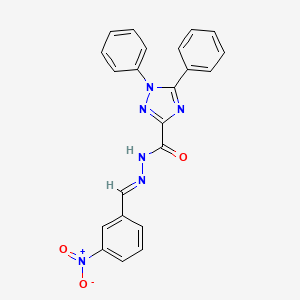 molecular formula C22H16N6O3 B11531986 N'-[(E)-(3-nitrophenyl)methylidene]-1,5-diphenyl-1H-1,2,4-triazole-3-carbohydrazide 
