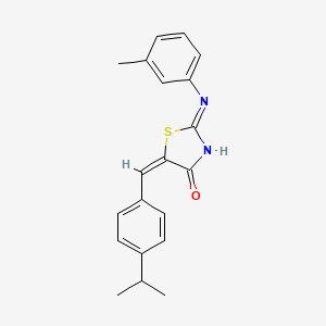 molecular formula C20H20N2OS B11532010 (5E)-2-(3-methylanilino)-5-[(4-propan-2-ylphenyl)methylidene]-1,3-thiazol-4-one 