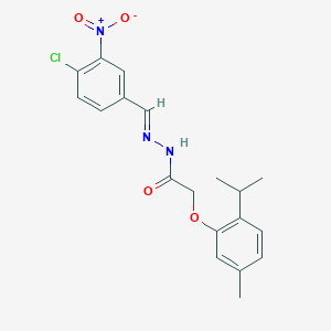 molecular formula C19H20ClN3O4 B11532031 N'-[(E)-(4-chloro-3-nitrophenyl)methylidene]-2-[5-methyl-2-(propan-2-yl)phenoxy]acetohydrazide 