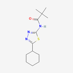 molecular formula C13H21N3OS B11532184 N-(5-cyclohexyl-1,3,4-thiadiazol-2-yl)-2,2-dimethylpropanamide 