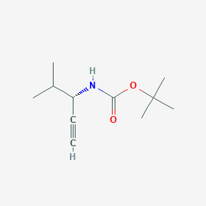molecular formula C11H19NO2 B115322 Carbamic acid, [(1S)-1-(1-methylethyl)-2-propynyl]-, 1,1-dimethylethyl ester CAS No. 143327-78-0