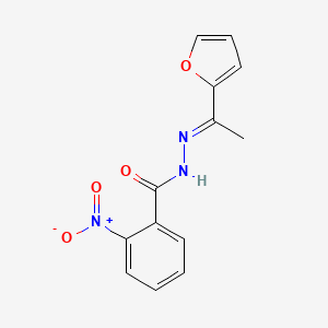 molecular formula C13H11N3O4 B11532275 N'-[1-(2-furyl)ethylidene]-2-nitrobenzohydrazide 
