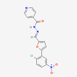 molecular formula C17H11ClN4O4 B11532299 N'-[(E)-[5-(2-Chloro-5-nitrophenyl)furan-2-YL]methylidene]pyridine-4-carbohydrazide 