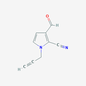 molecular formula C9H6N2O B011533 3-formyl-2-cyano-1-(2-propynyl)-1H-pyrrole CAS No. 104501-29-3