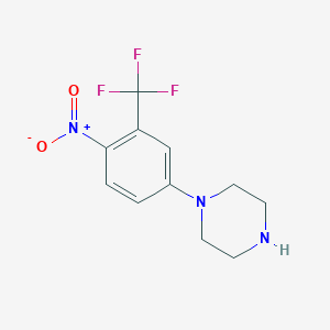 molecular formula C11H12F3N3O2 B115332 1-[4-Nitro-3-(trifluoromethyl)phenyl]piperazine CAS No. 153204-82-1