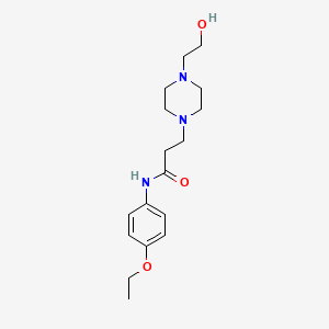 molecular formula C17H27N3O3 B11533712 N-(4-ethoxyphenyl)-3-[4-(2-hydroxyethyl)piperazin-1-yl]propanamide 