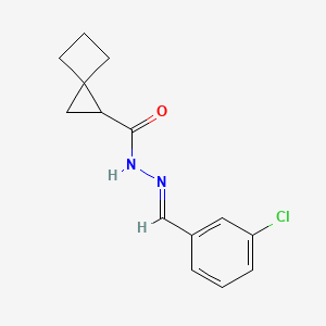 molecular formula C14H15ClN2O B11533894 N'-[(E)-(3-chlorophenyl)methylidene]spiro[2.3]hexane-1-carbohydrazide 