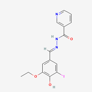 molecular formula C15H14IN3O3 B11534003 N'-[(E)-(3-ethoxy-4-hydroxy-5-iodophenyl)methylidene]pyridine-3-carbohydrazide 