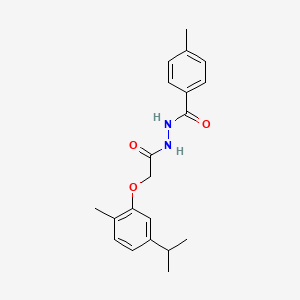 molecular formula C20H24N2O3 B11534046 4-methyl-N'-{[2-methyl-5-(propan-2-yl)phenoxy]acetyl}benzohydrazide 