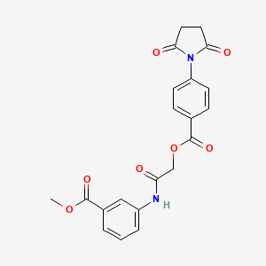 molecular formula C21H18N2O7 B11534468 Methyl 3-{[({[4-(2,5-dioxopyrrolidin-1-yl)phenyl]carbonyl}oxy)acetyl]amino}benzoate 