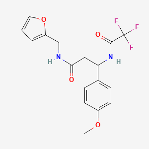 molecular formula C17H17F3N2O4 B11534595 N-(furan-2-ylmethyl)-3-(4-methoxyphenyl)-3-[(trifluoroacetyl)amino]propanamide 