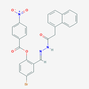 molecular formula C26H18BrN3O5 B11534923 4-bromo-2-{(E)-[2-(naphthalen-1-ylacetyl)hydrazinylidene]methyl}phenyl 4-nitrobenzoate 