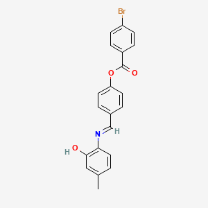 molecular formula C21H16BrNO3 B11535023 4-[(E)-[(2-Hydroxy-4-methylphenyl)imino]methyl]phenyl 4-bromobenzoate 