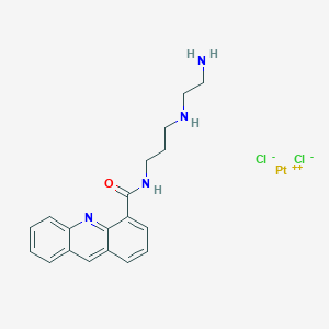 molecular formula C19H22Cl2N4OPt B115352 N-(3-N-(Ethylenediamino)propyl)acridine-4-carboxamide dichloroplatinum(II) CAS No. 142039-10-9