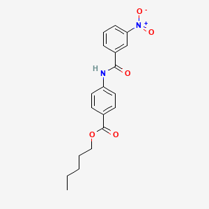 molecular formula C19H20N2O5 B11535251 Pentyl 4-[(3-nitrobenzoyl)amino]benzoate 