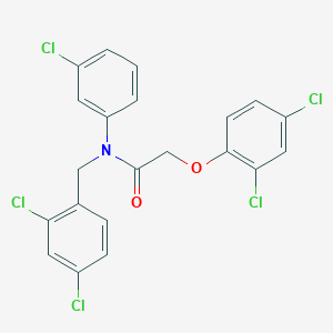 molecular formula C21H14Cl5NO2 B11535297 N-(3-chlorophenyl)-2-(2,4-dichlorophenoxy)-N-[(2,4-dichlorophenyl)methyl]acetamide 